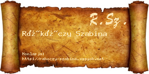 Rákóczy Szabina névjegykártya