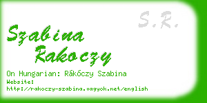 szabina rakoczy business card